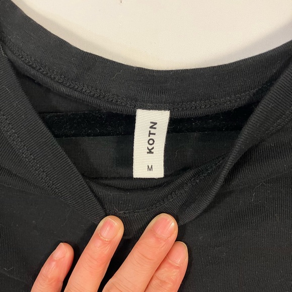 KOTN Classic Black Women's Boatneck 3/4 Sleeve Top in black - Picture 3 of 3